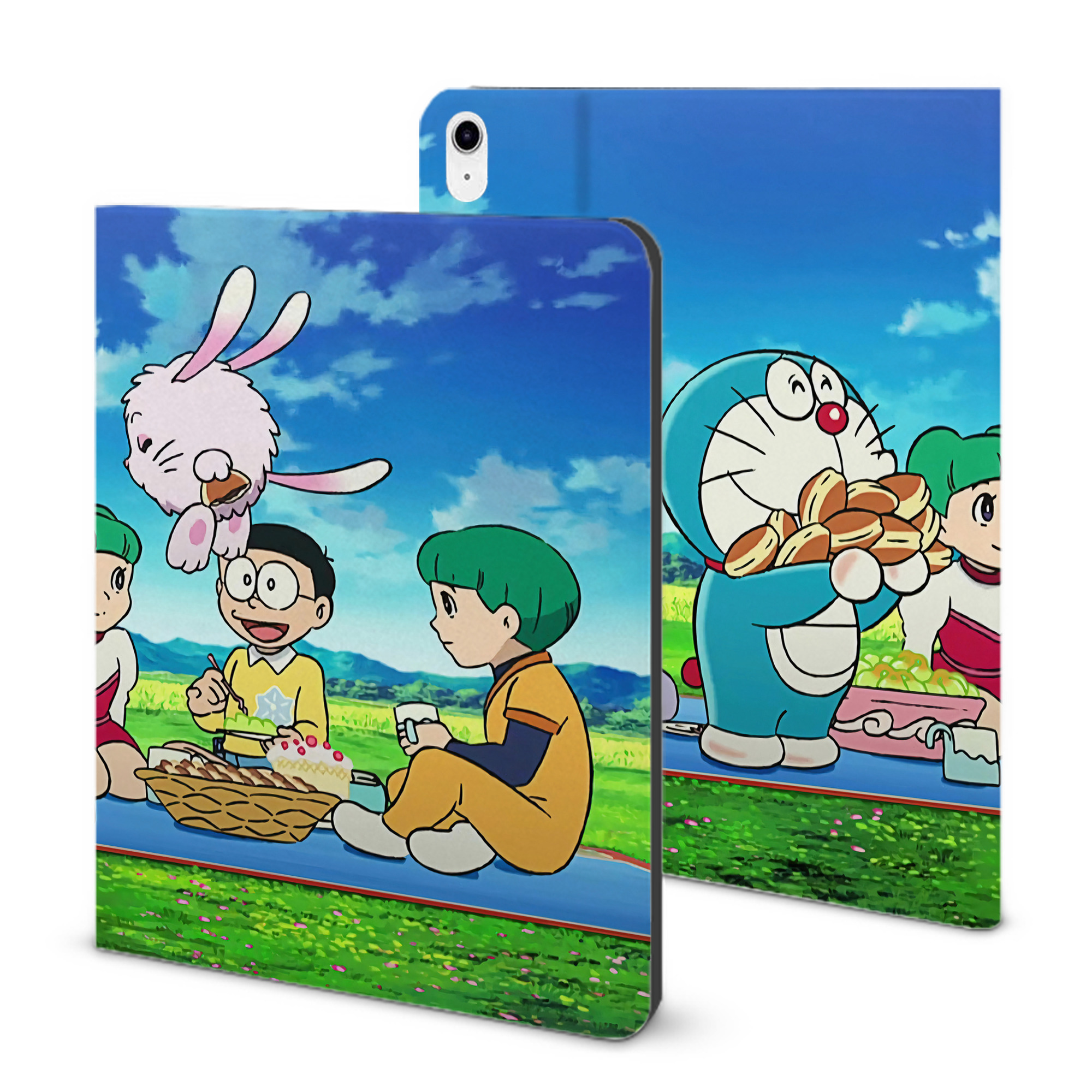 （画像用） ドラえもん Doraemon IPad ケース ブック型 PUレザー TPU 耐衝撃 軽量 薄型 ペン収納なし 全面保護 IPad 各モデル対応
